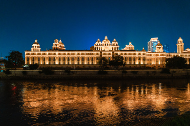 福州市中洲岛的欧式古典建筑夜景