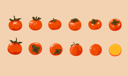 柿子插画素材