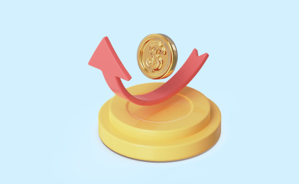 三维金融增长概念插画