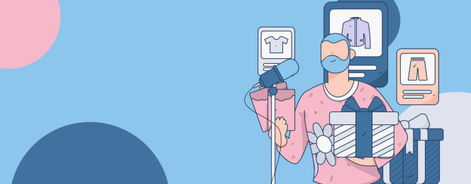 网红直播带货矢量互联网手绘插画