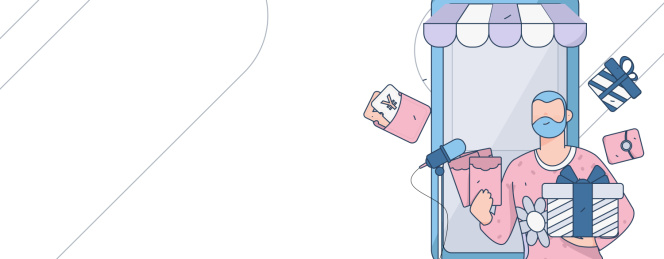 网红直播带货矢量互联网手绘插画