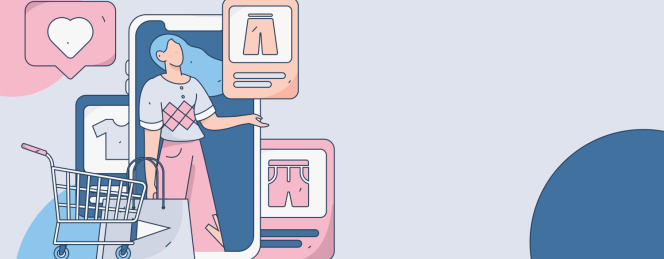 网红直播带货矢量互联网手绘插画