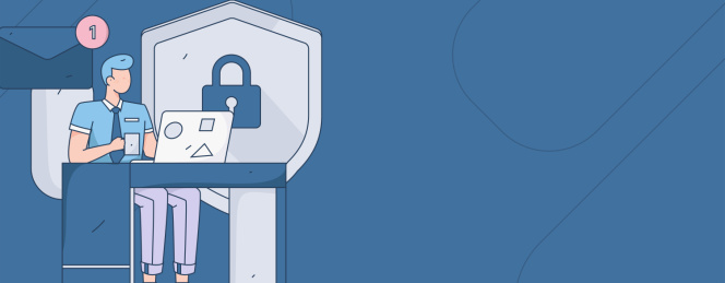 商务网络安全人物扁平矢量概念运营手绘插画