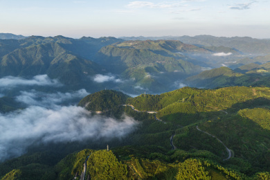 宁波四明山，云海日出，山间景色
