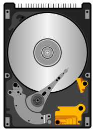 电脑机械硬盘内部插图素材矢量图