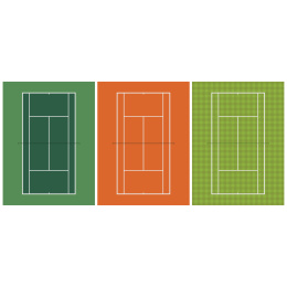 多种网球场俯视插图素材矢量图