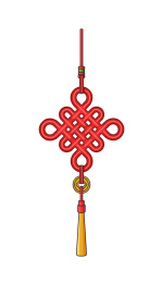 新年传统国风吉祥如意中国结插画