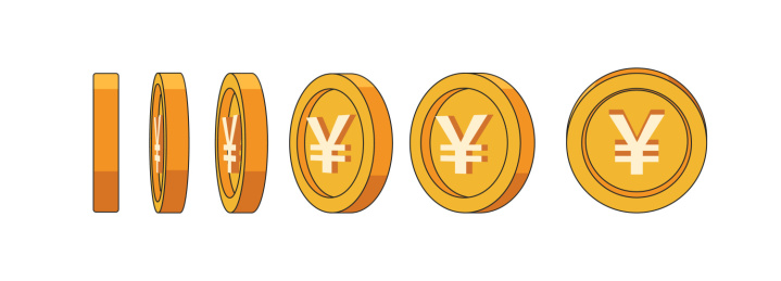 金融投资理财人民币金币插画