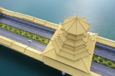 航拍广西柳州凤凰岭大桥城市桥梁建筑风光，