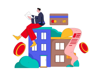 住房贷款扁平矢量概念运营插画