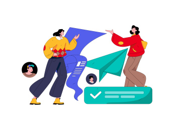 求职面试的人员扁平矢量概念运营手绘插画