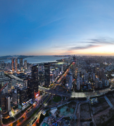  广东省深圳市天安数码城车公庙商圈航拍