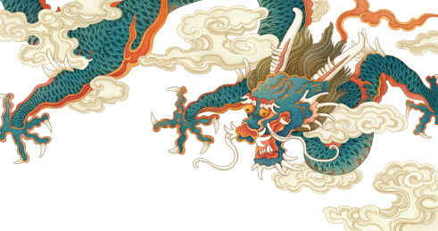 水墨传统中国风青龙