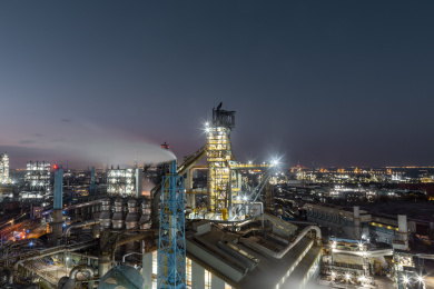 上海宝山钢铁厂夜景
