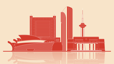 东营城市剪纸矢量图