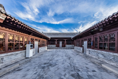 中国山西省大同市古城九龙壁公园园林建筑