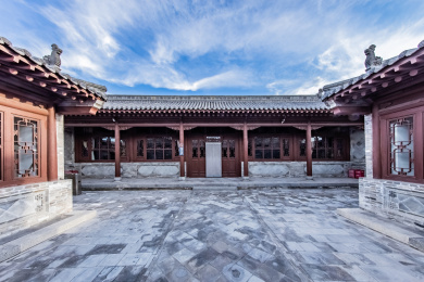 中国山西省大同市古城九龙壁公园园林建筑