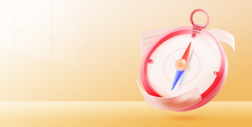 指南攻略金融风向标3D矢量图