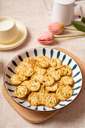 圆形香葱薄饼