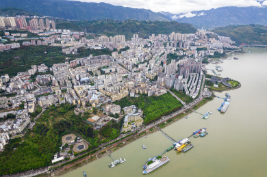 中国重庆市巫山县全景图航拍