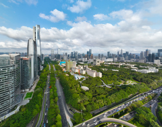 广东省深圳市南山汉京金融中心深圳大学航拍