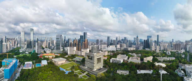 广东省深圳市南山汉京金融中心深圳大学航拍