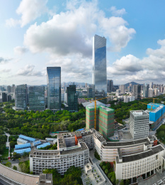 广东省深圳市南山汉京金融中心深圳大学航拍