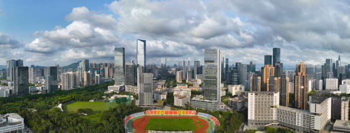 广东省深圳市南山汉京金融中心深圳大学航拍