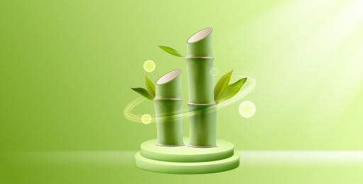 春天竹子萌芽节节高蒸蒸日上3D矢量