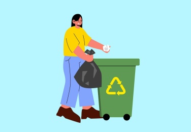 扔垃圾到垃圾桶人物