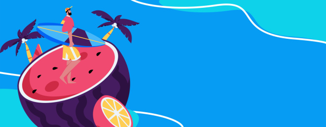 24节气大暑人物扁平矢量概念运营手绘插画