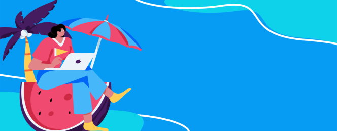 24节气大暑人物扁平矢量概念运营手绘插画