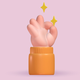  三维渲染插图 3D卡通风手势 ok素