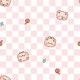儿童可爱格纹卡通小熊无缝四方连续背景印花