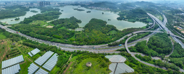 深圳市龙岗区海吉星雁田水库水官高速航拍