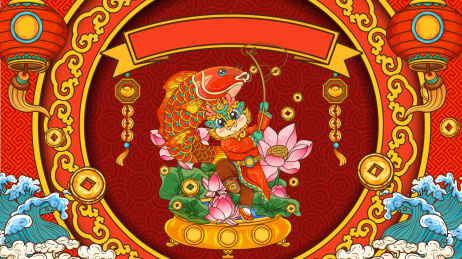 瑞兽喜庆民俗装饰场景