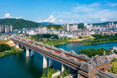 柳州三江宜阳风雨桥美丽景象