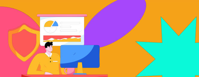 商务网络安全人物扁平矢量概念运营手绘插画