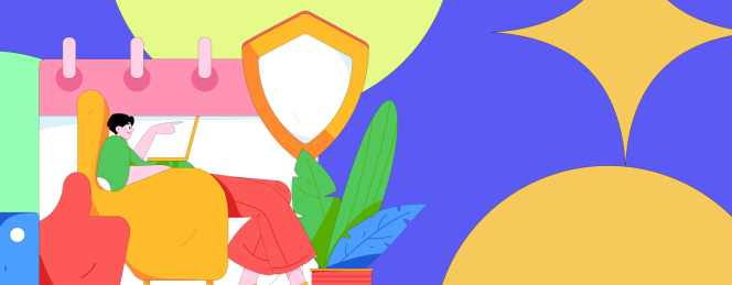 商务网络安全人物扁平矢量概念运营手绘插画