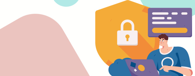 商务网络安全人物扁平矢量概念运营手绘插画