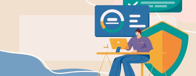 商务网络安全人物扁平矢量概念运营手绘插画