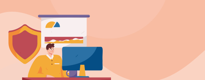 商务网络安全人物扁平矢量概念运营手绘插画