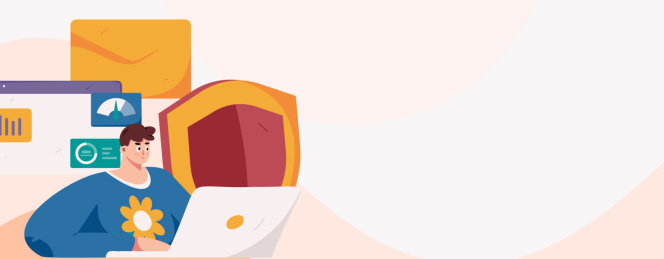 商务网络安全人物扁平矢量概念运营手绘插画