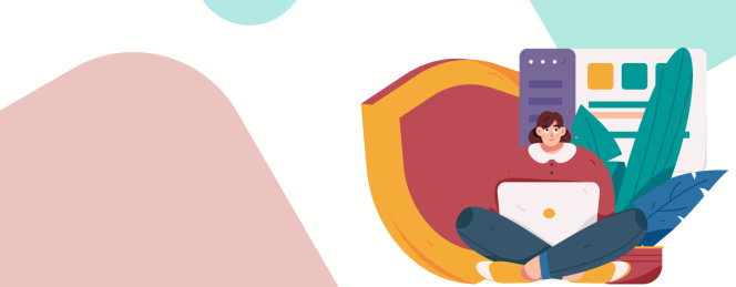 商务网络安全人物扁平矢量概念运营手绘插画