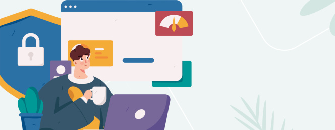 商务网络安全人物扁平矢量概念运营手绘插画