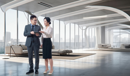 办公室里的商务人士交谈工作