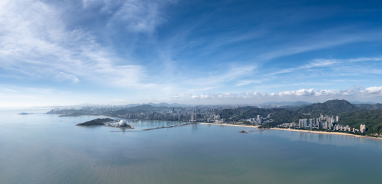 珠海地标建筑航拍 日月贝