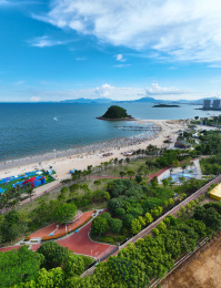 广东省惠州市大亚湾霞涌黄金海岸虎洲岛航拍