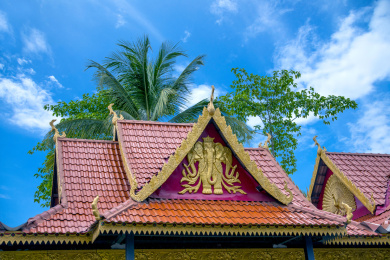 云南西双版纳橄榄坝傣族园特色建筑