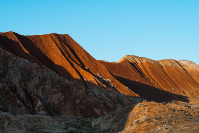 中国新疆昌吉市S101省道百里丹霞风光